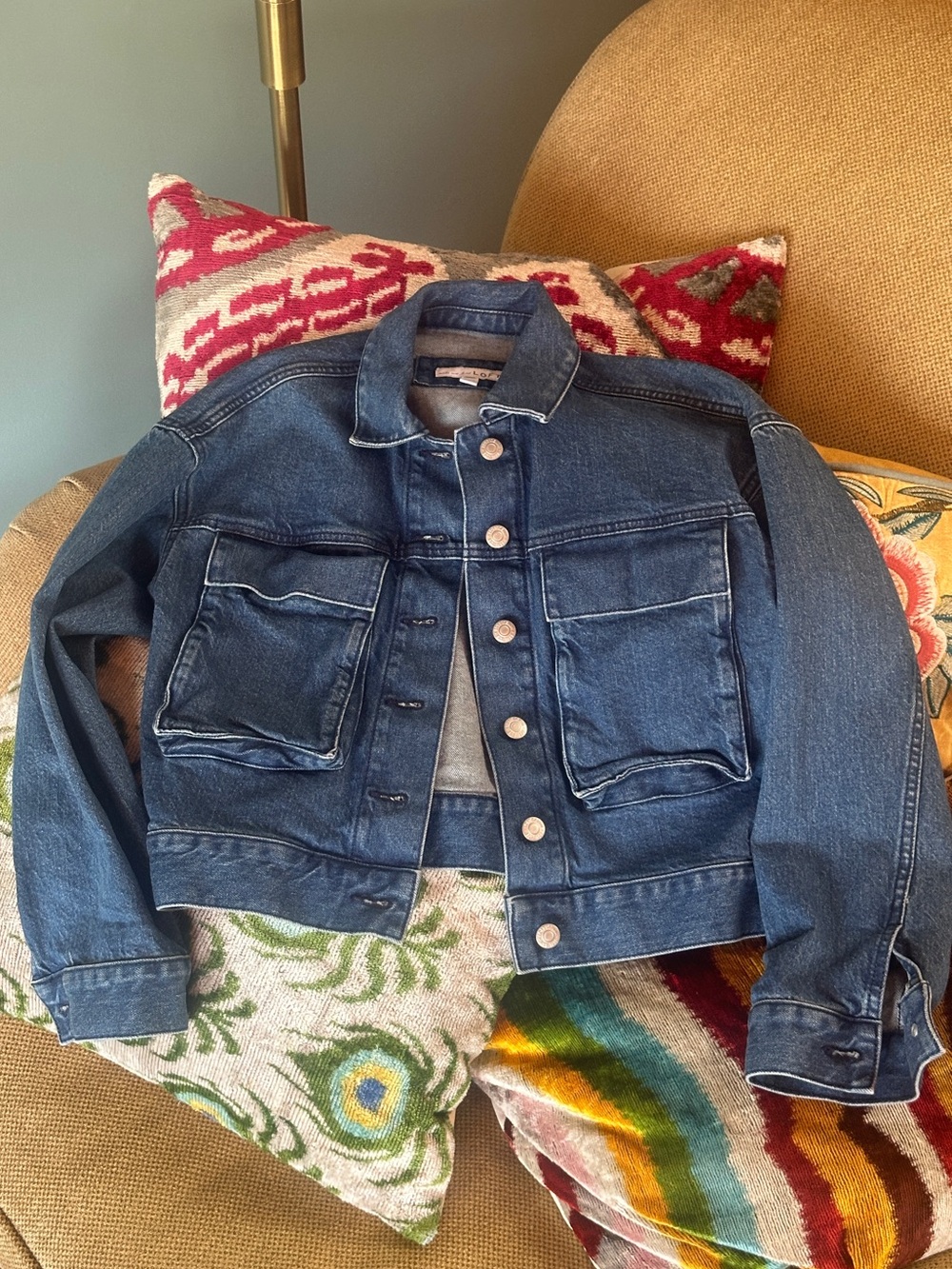 LOFT Blue Denim Jacket with Front Pockets XXS